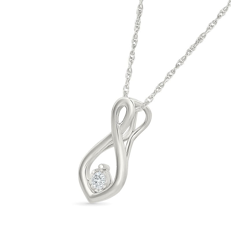 Main Image 2 of KAY Lab-Grown Diamonds Infinity Swirl Necklace 1/20 ct tw Sterling Silver
