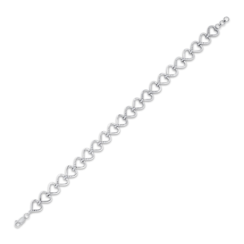 Main Image 2 of KAY Lab-Grown Diamonds Repeating Heart Link Bracelet 1/4 ct tw Sterling Silver 7"
