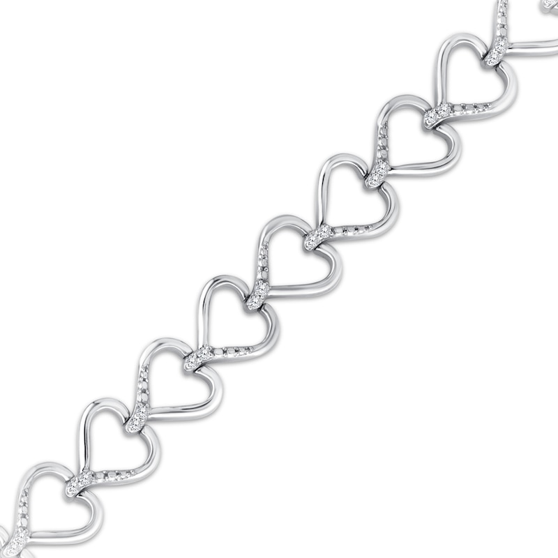 Main Image 3 of KAY Lab-Grown Diamonds Repeating Heart Link Bracelet 1/4 ct tw Sterling Silver 7"