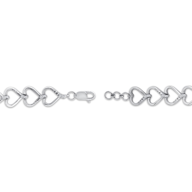 Main Image 4 of KAY Lab-Grown Diamonds Repeating Heart Link Bracelet 1/4 ct tw Sterling Silver 7"