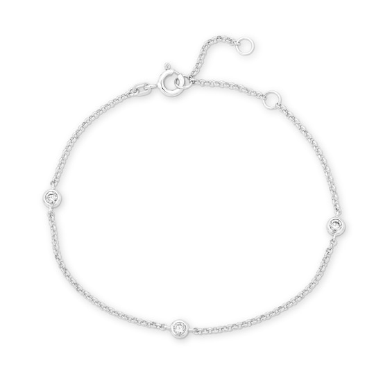 Rocksbox The Parker Lab-Grown Diamond Station Bracelet 1/4 ct tw Sterling Silver 8"