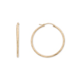 Rocksbox The Everyday 30mm Large Textured Hoop Earrings 14K Yellow Gold