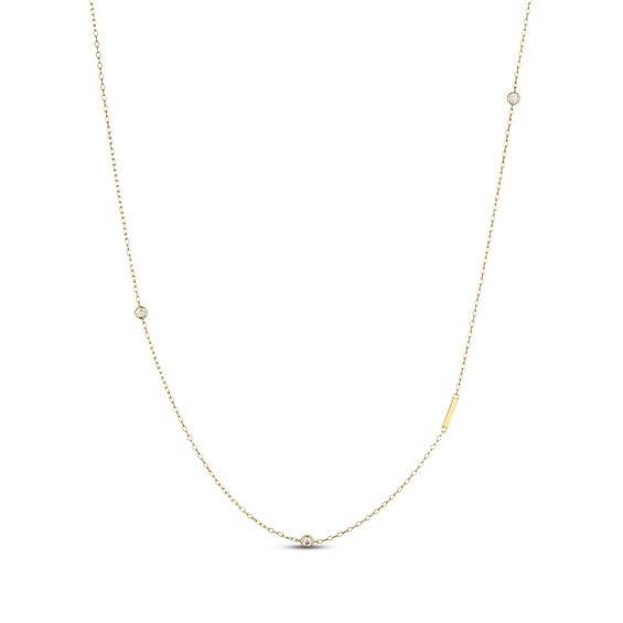 Rocksbox The Sideways Initial Lab-Grown Diamond "I" Necklace 1/10 ct tw 24K Yellow Gold Vermeil Sterling Silver 19"
