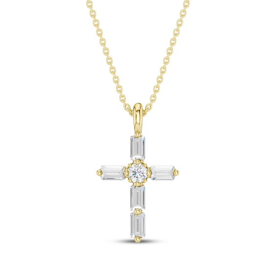 Rocksbox The Cassidy Cross Lab-Grown Diamond Necklace 1/6 ct tw 24K Yellow Gold Vermeil Sterling Silver 18"