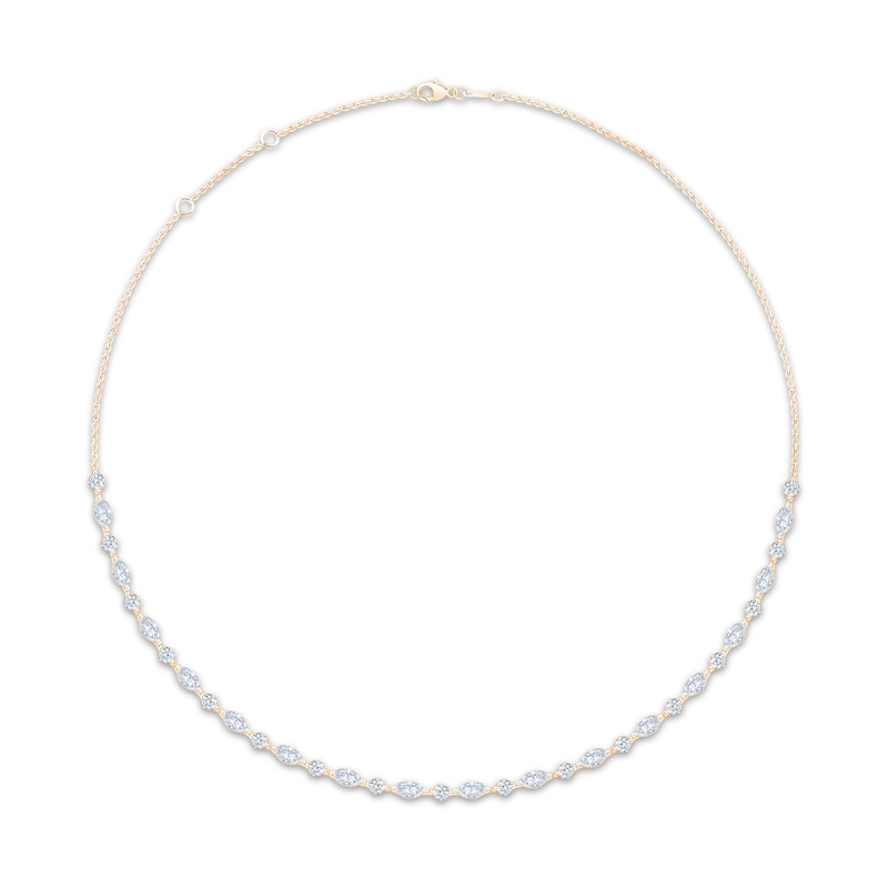 Main Image 1 of Neil Lane Artistry Marquise & Round-Cut Certified Lab-Grown Diamond Necklace 4 ct tw 14K Yellow Gold 18"