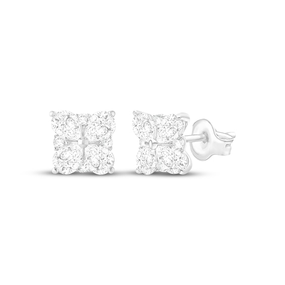 KAY Lab-Grown Diamonds Pear-Shaped & Round-Cut Stud Earrings 1 ct tw 10K White Gold