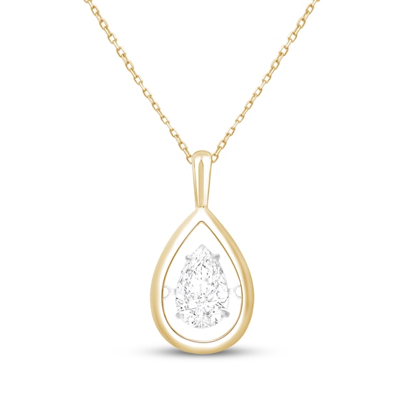 Unstoppable Love Lab-Grown Diamond Pear-Shaped Solitaire Necklace 2 ct tw 10K Yellow Gold 18"