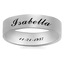 Engravable Pipe-Cut Wedding Band (2 Lines)