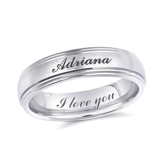 Engravable Wedding Band (2 Lines)