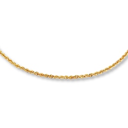 Rope Chain Necklace Solid 10K Yellow Gold 20"
