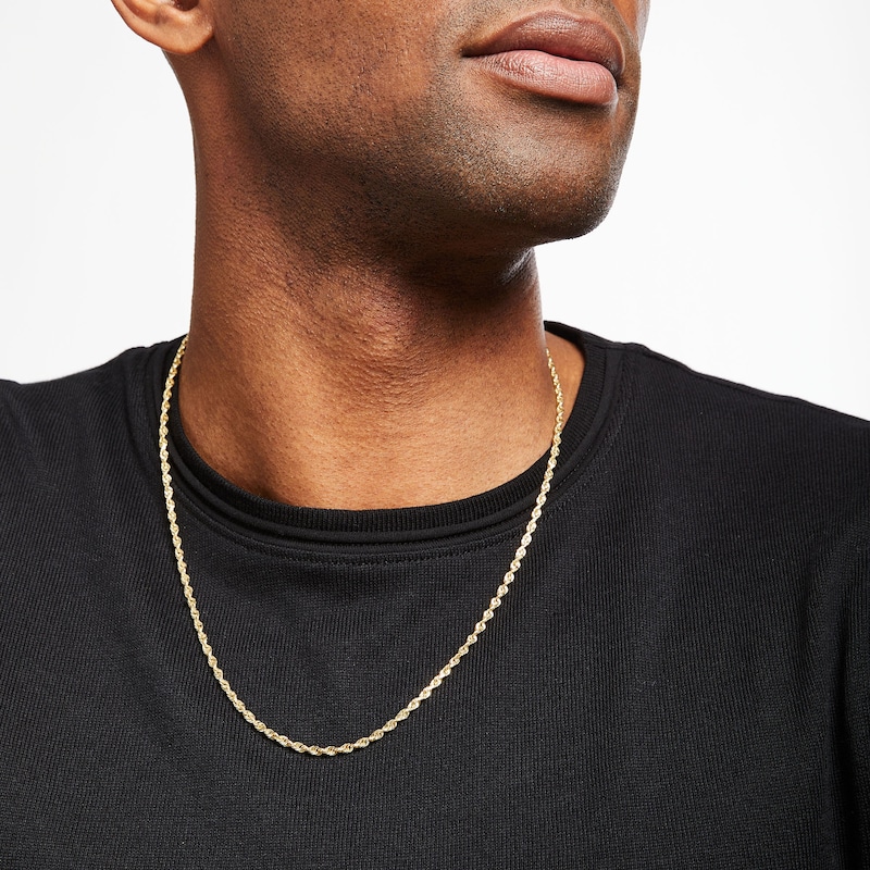 Main Image 3 of Rope Chain Necklace Solid 10K Yellow Gold 20&quot;