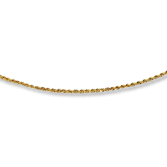 1.5mm Rope Chain Necklace Solid 14K Yellow Gold 20"