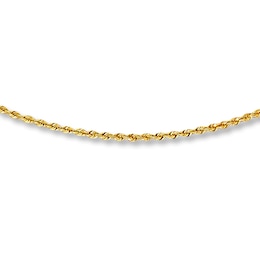 2.5mm Rope Chain Necklace Solid 14K Yellow Gold 20"