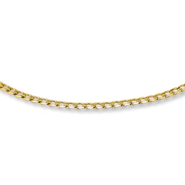 Curb Link Chain Solid 10K Yellow Gold 20"