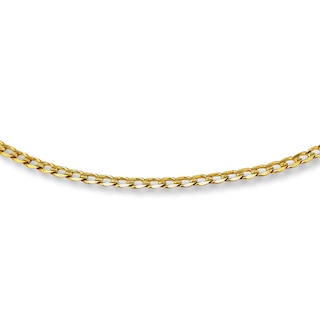 5mm Curb Chain Necklace Solid 10K Yellow Gold 20"