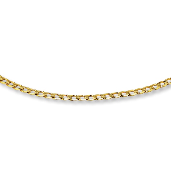 Curb Link Chain Solid 10K Yellow Gold 20"