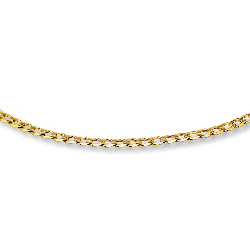 Main Image 1 of Curb Link Chain Solid 10K Yellow Gold 20&quot;