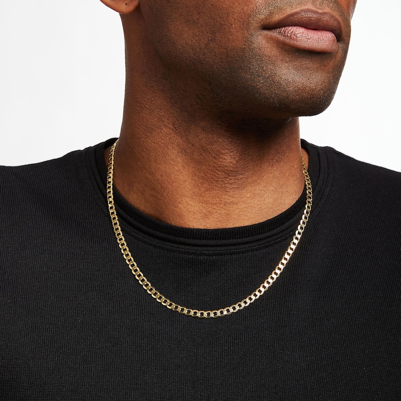 Main Image 2 of Curb Link Chain Solid 10K Yellow Gold 20&quot;