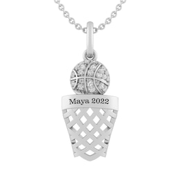 Basketball and Hoop Necklace (1 Line)