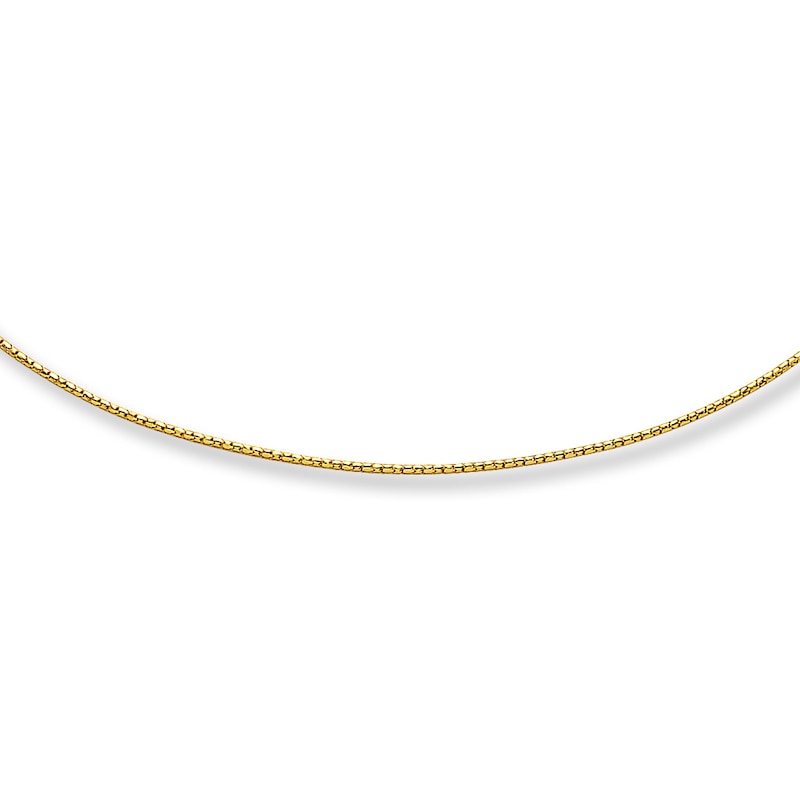 Solid Link Necklace 14K Yellow Gold 18"