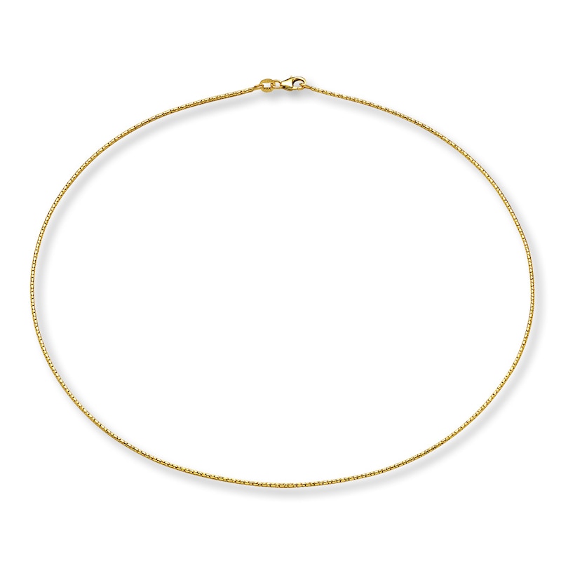 Solid Link Necklace 14K Yellow Gold 18"