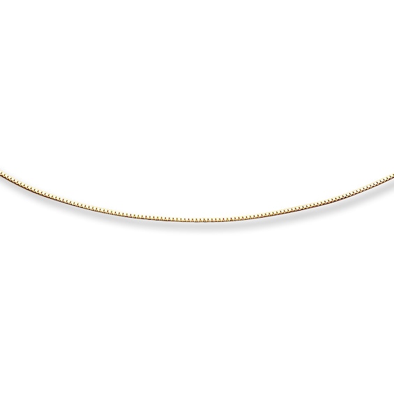 Adjustable Solid Box Chain 14K Yellow Gold 20"