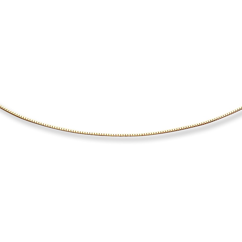 Adjustable Solid Box Chain 14K Yellow Gold 20"