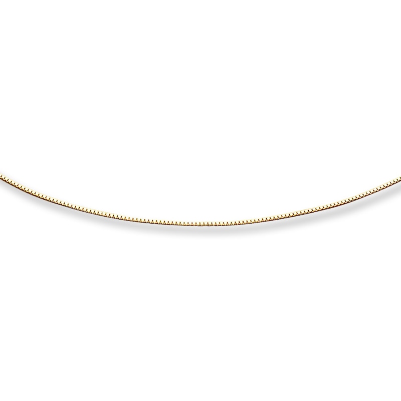 Main Image 1 of Adjustable Box Chain Solid 14K Yellow Gold 20&quot;