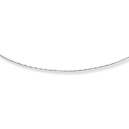 Adjustable Box Chain Solid 14K White Gold 20"