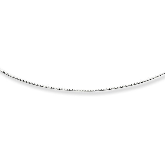 Adjustable Box Chain Solid 14K White Gold 20"