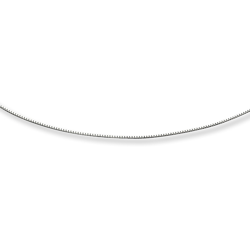 Main Image 1 of Adjustable Box Chain Solid 14K White Gold 20&quot;