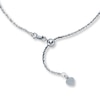 Thumbnail Image 1 of Adjustable Solid Chain Necklace 14K White Gold 20"