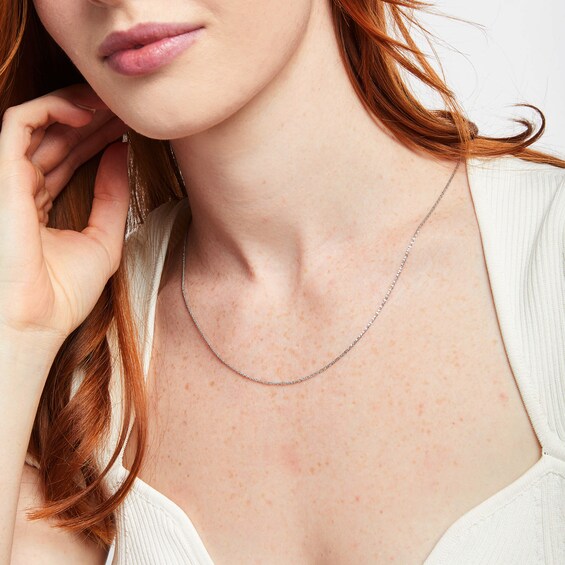 Thumbnail Image 5 of Adjustable Chain Necklace Solid 14K White Gold 20"