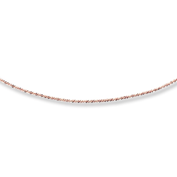 Adjustable Chain Necklace Solid 14K Rose Gold 20"