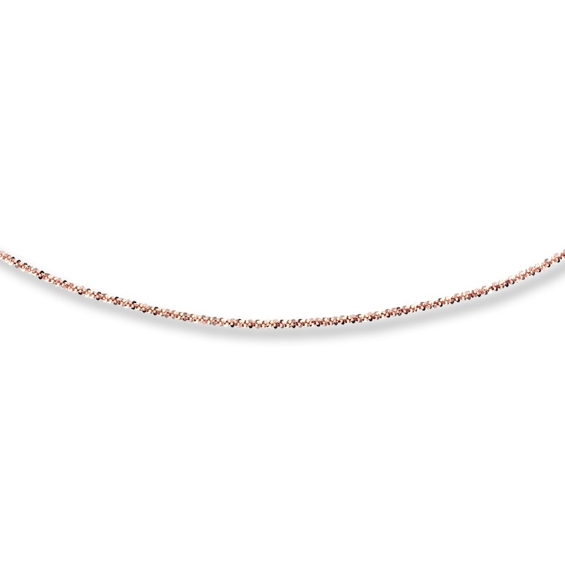 Main Image 1 of Adjustable Chain Necklace Solid 14K Rose Gold 20&quot;