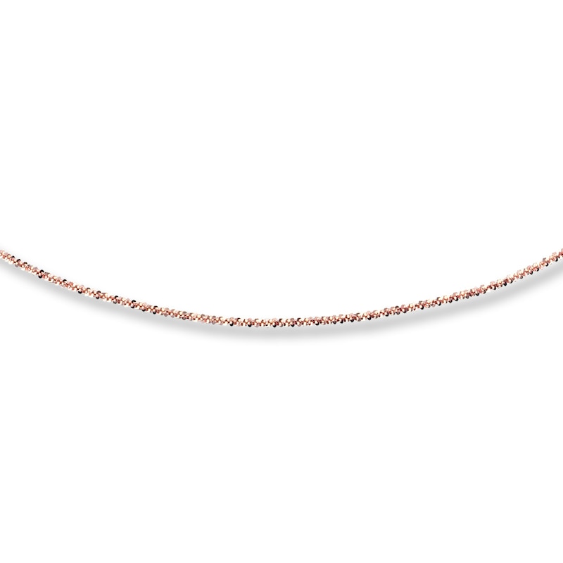 Adjustable Solid Chain Necklace 14K Rose Gold 20"