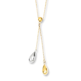 Teardrop Necklace 14K Two-Tone Gold