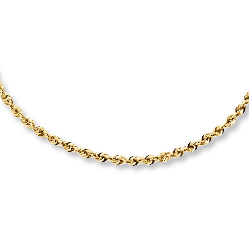 Hollow Rope Necklace 14K Yellow Gold 18"
