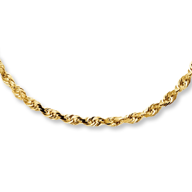 Hollow Rope Necklace 10K Yellow Gold 20" Length
