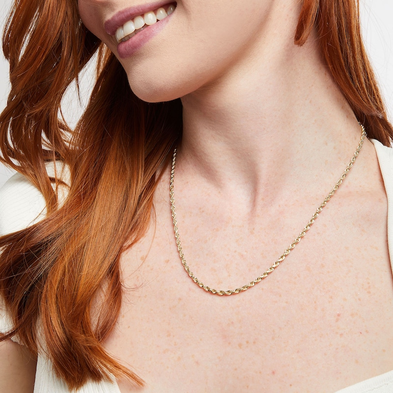 Main Image 3 of Rope Necklace Hollow 10K Yellow Gold 20&quot;