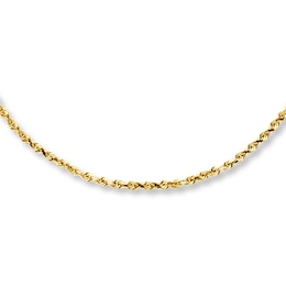 Rope Necklace Solid 10K Yellow Gold 18"