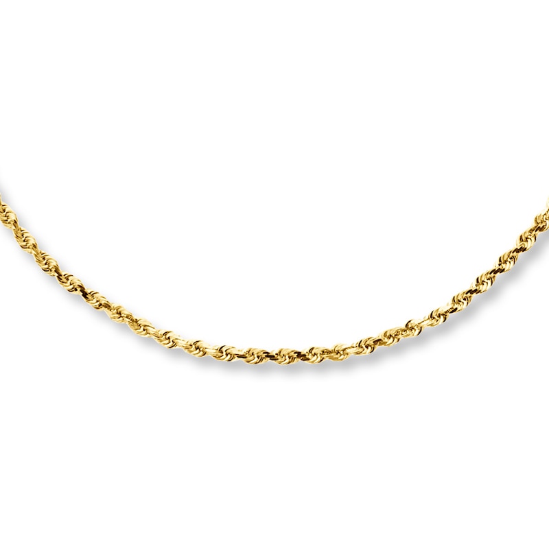 Main Image 1 of Rope Necklace Solid 10K Yellow Gold 18&quot;