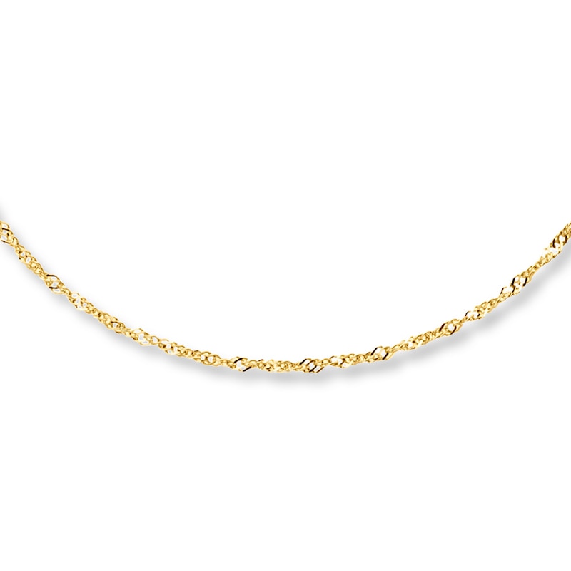 Main Image 1 of Singapore Necklace Solid 10K Yellow Gold 18&quot;