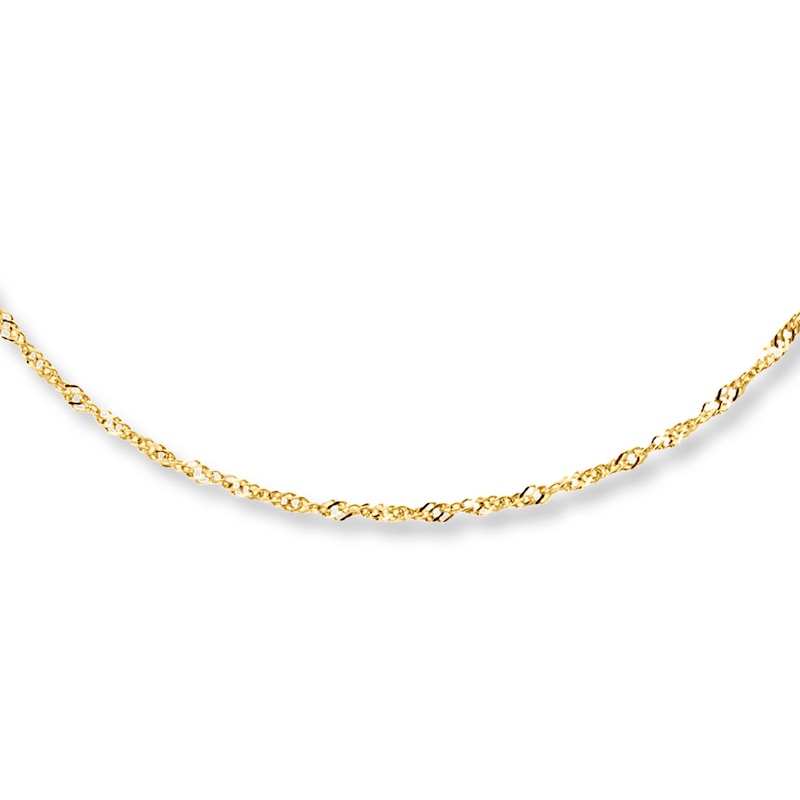 Beaded Chain Necklace 10K Yellow Gold 17