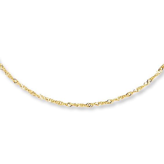 1.15mm Singapore Chain Necklace Solid 10K Yellow Gold 20"
