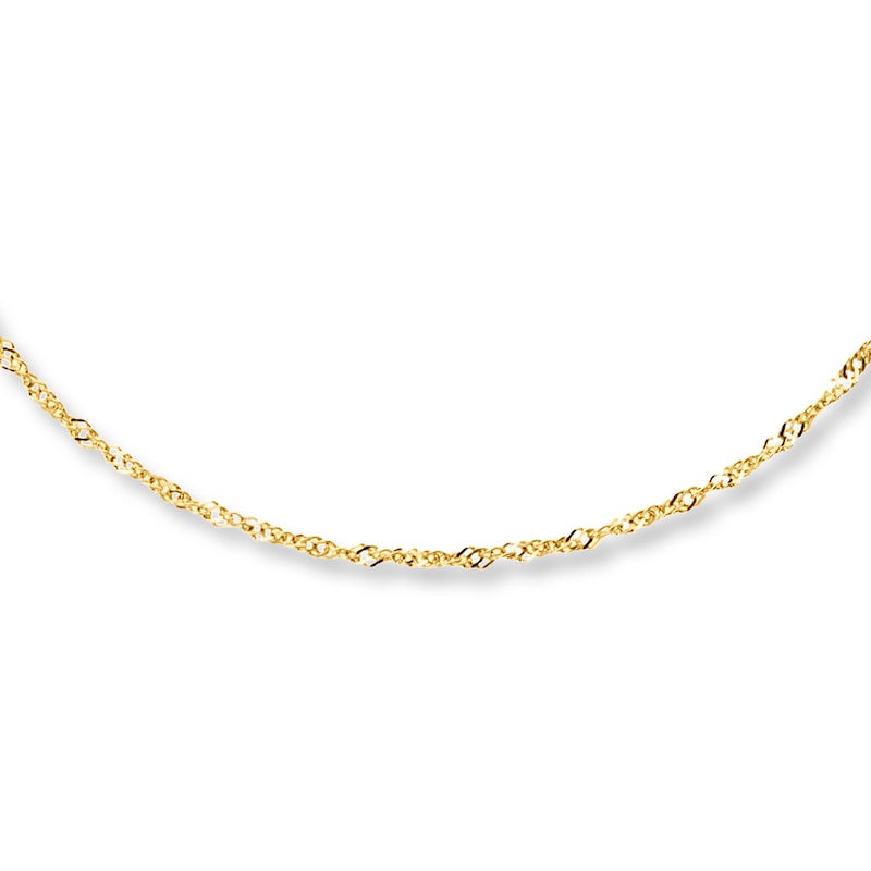 Solid Singapore Necklace 10K Yellow Gold 20"