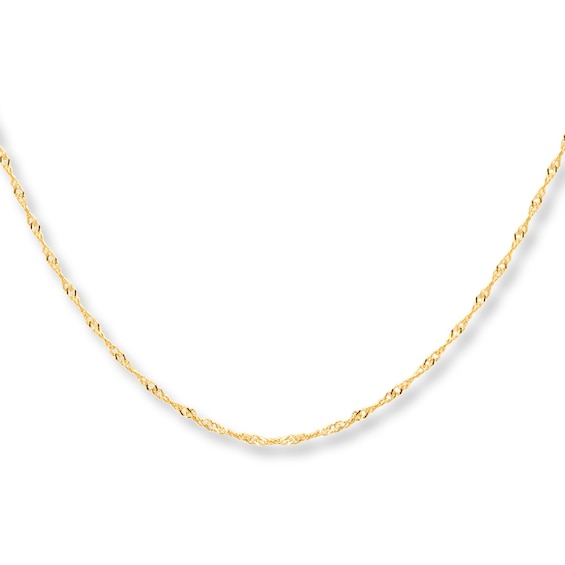Singapore Necklace Solid 10K Yellow Gold 20"