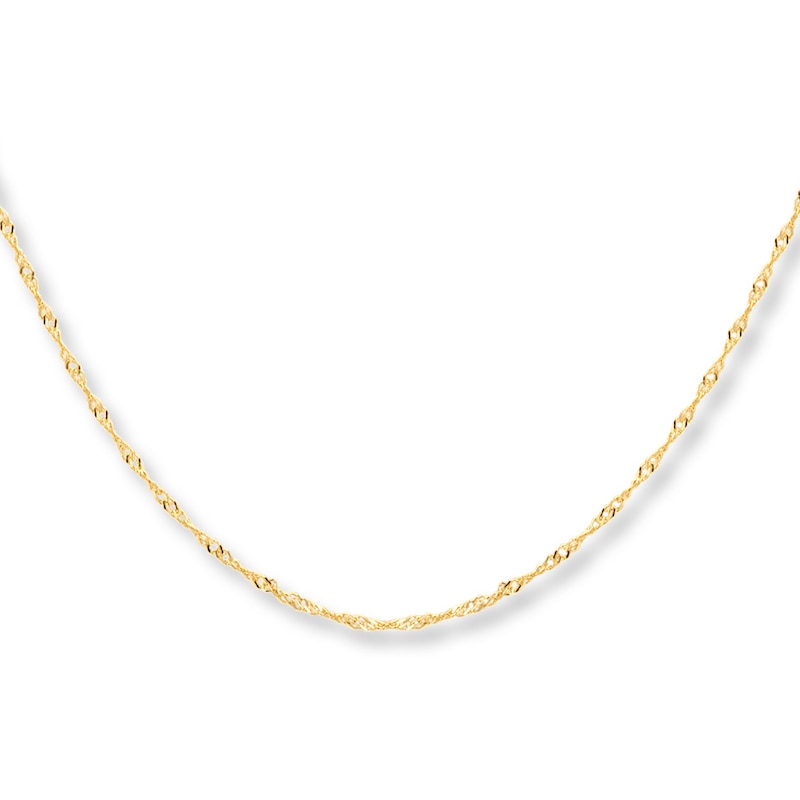 Main Image 1 of Singapore Necklace Solid 10K Yellow Gold 20&quot;