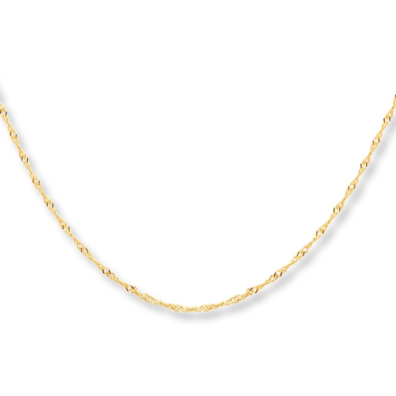 Solid Singapore Necklace 10K Yellow Gold 20"