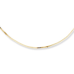 Box Chain Necklace Solid 10K Yellow Gold 18"